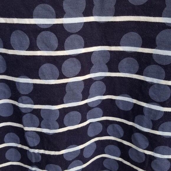 Gap Navy White Stripe Light Blue Polka dot Tee Size Medium - Picture 9 of 10
